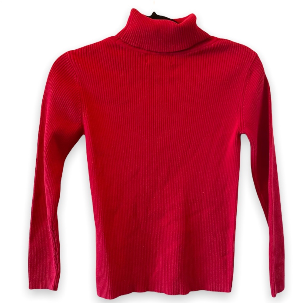 Red turtleneck